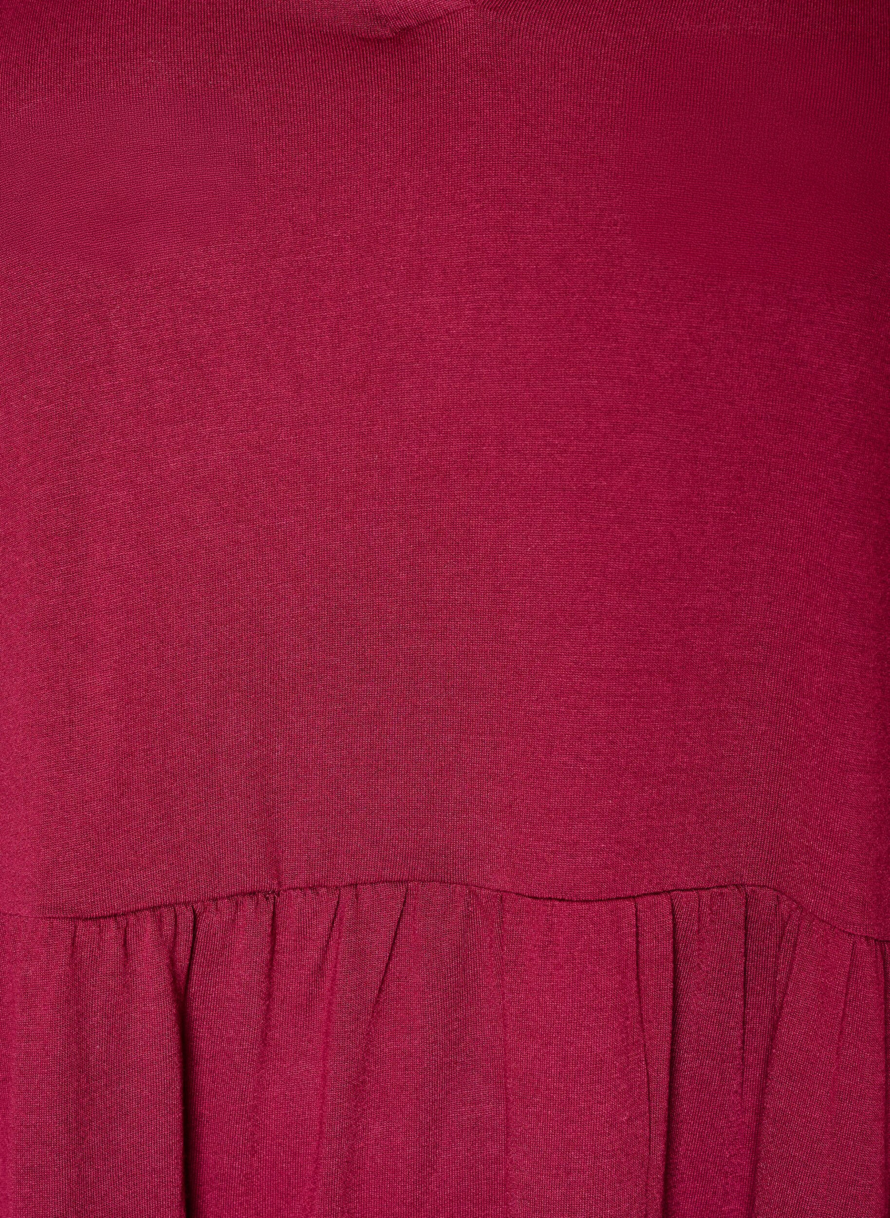 Zizzifashion Jersey dress with lace details and a layered skirt, Red, Packshot image number 2