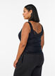 Viscose top with lace edge, Black, Model image number 2