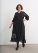 Lace dress with wrap skirt and ruffles, Black, Model image number 0