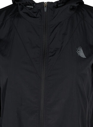 Sports jacket with a hood and zip, Black, Packshot image number 2