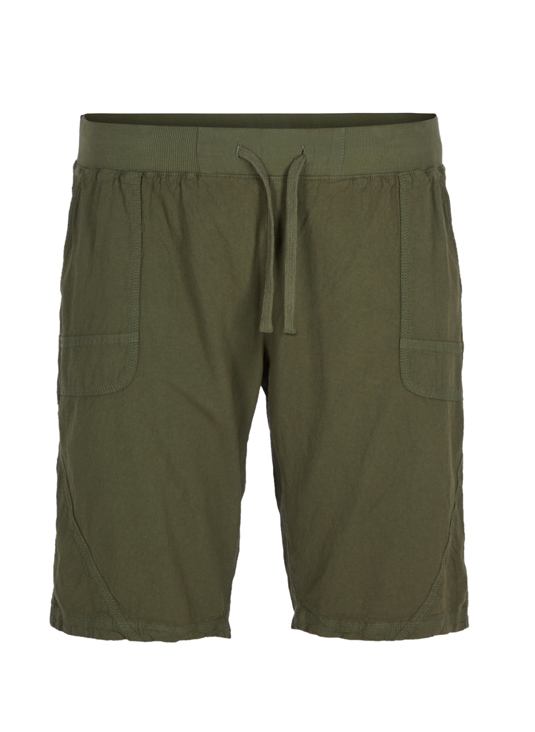 Zizzifashion Loose cotton shorts with pockets, Green, Packshot image number 0