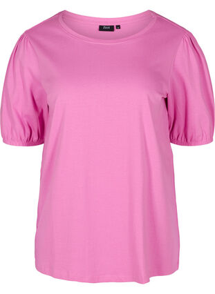 Cotton t-shirt with elbow-length sleeves, Cyclamen, Packshot image number 0