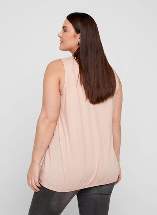 Plain-coloured top in cotton, Rose Smoke, Model image number 1