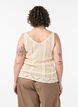 Knitted top with eyelet embroidery and V-neck, Beige, Model image number 2
