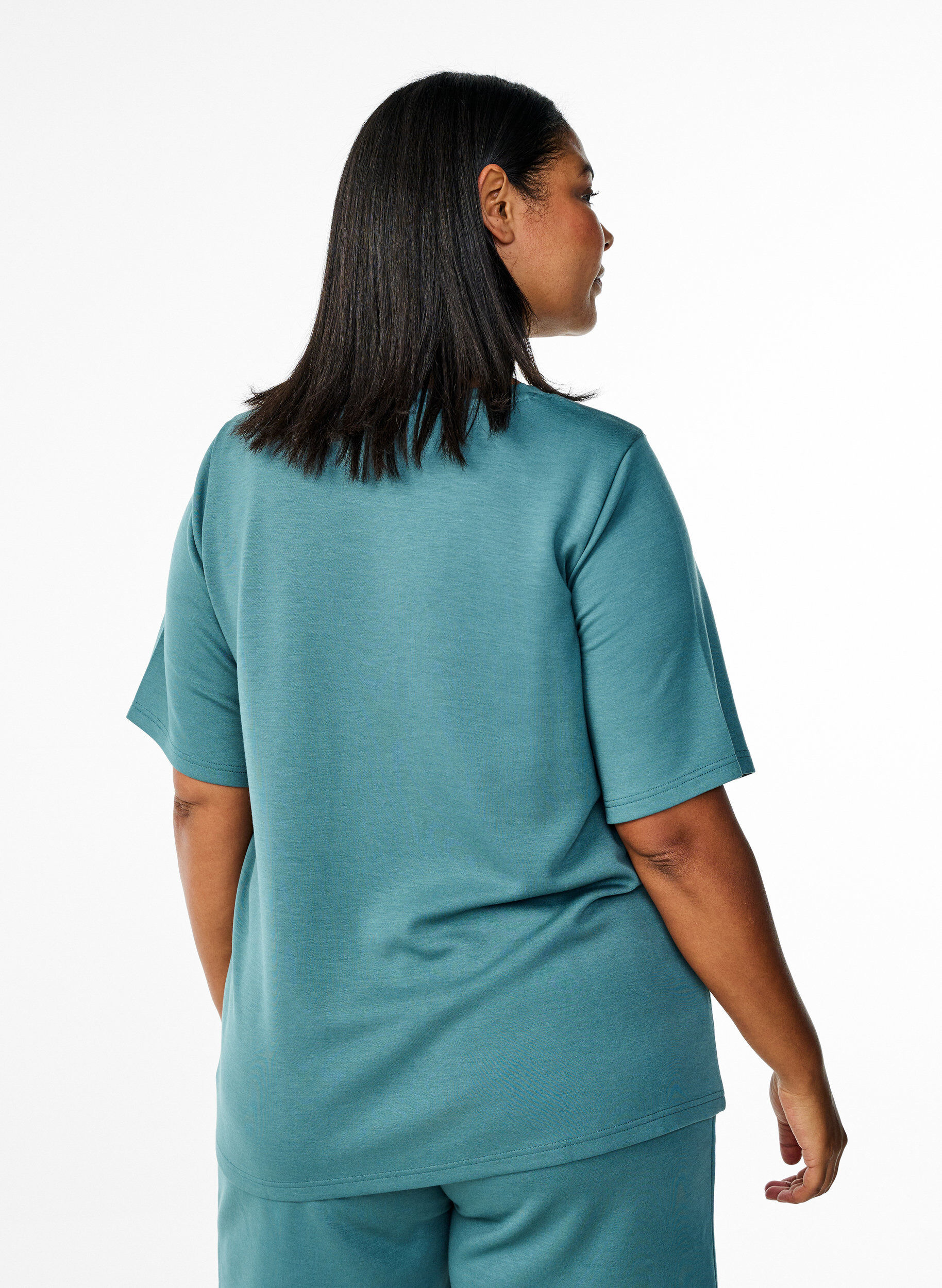 Zizzifashion T-shirt in modal mix, Green, Model image number 2