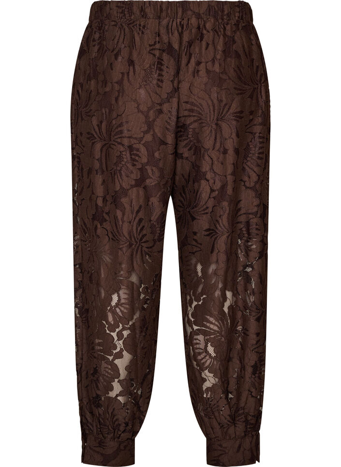 Lace balloon trousers with inner shorts, Brown, Packshot image number 1