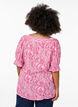 Viscose blouse with paisley print and a square neckline, Pink, Model image number 2