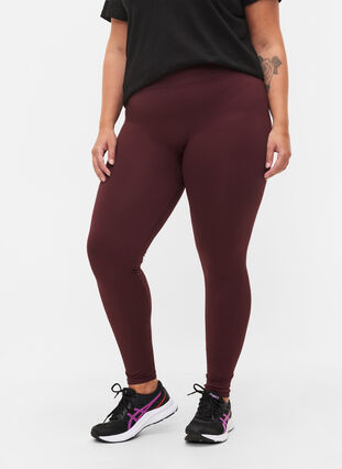 Workout leggings with ribbed structure, Fudge, Model image number 2