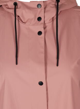 Rain coat with a hood and pockets, Ash Rose, Packshot image number 2