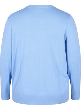 Knitted viscose blend cardigan, Chambray Blue, Packshot image number 1
