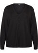 Fine-knit cardigan with fabric-covered buttons, Black, Packshot image number 0