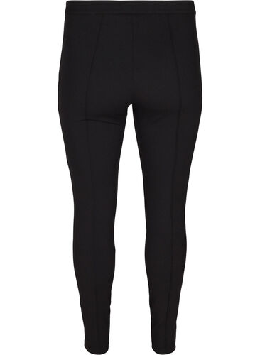 Stretchy leggings with a zip, Black, Packshot image number 1