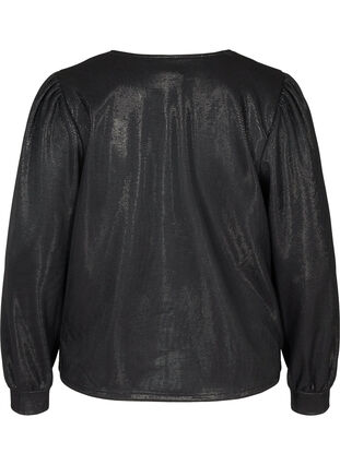 Short jacket with glitter and zip, Black, Packshot image number 1