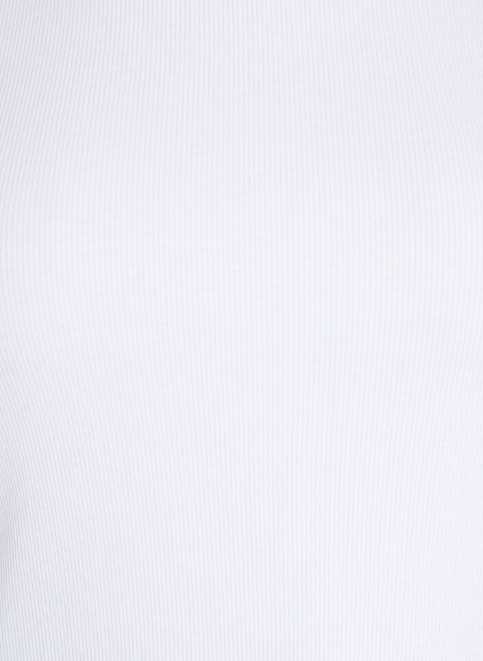 Basic ribbed t-shirt with a round neck, White, Packshot image number 2