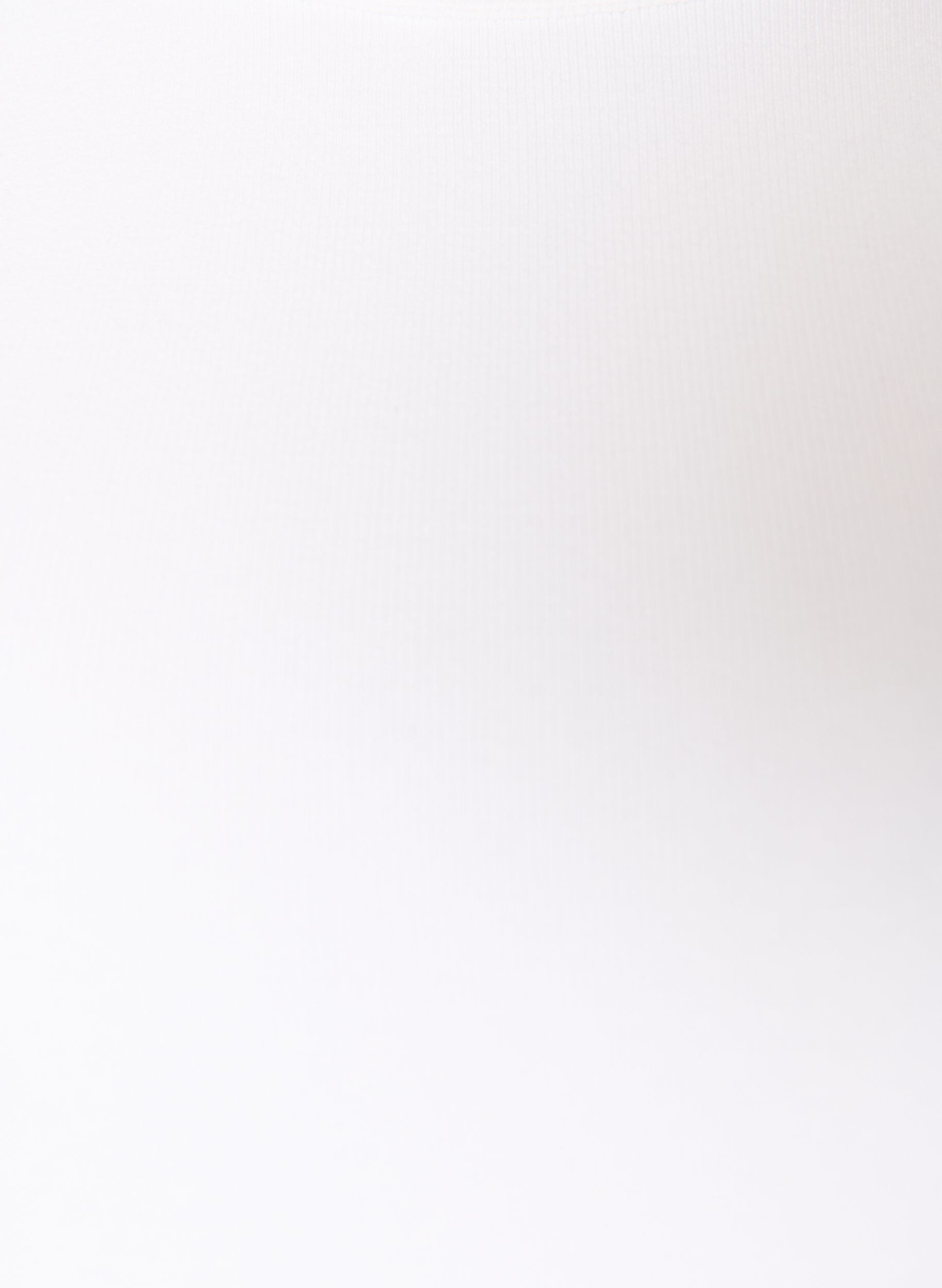 Zizzifashion Cotton ribbed top with high neck, White, Packshot image number 2