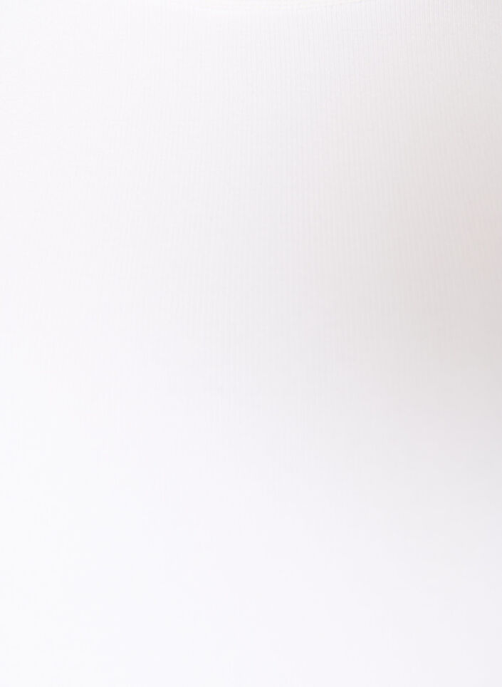 Cotton ribbed top with high neck, White, Packshot image number 2