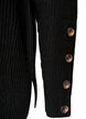 Knitted blouse with ribbed texture and button details, Black, Packshot image number 2