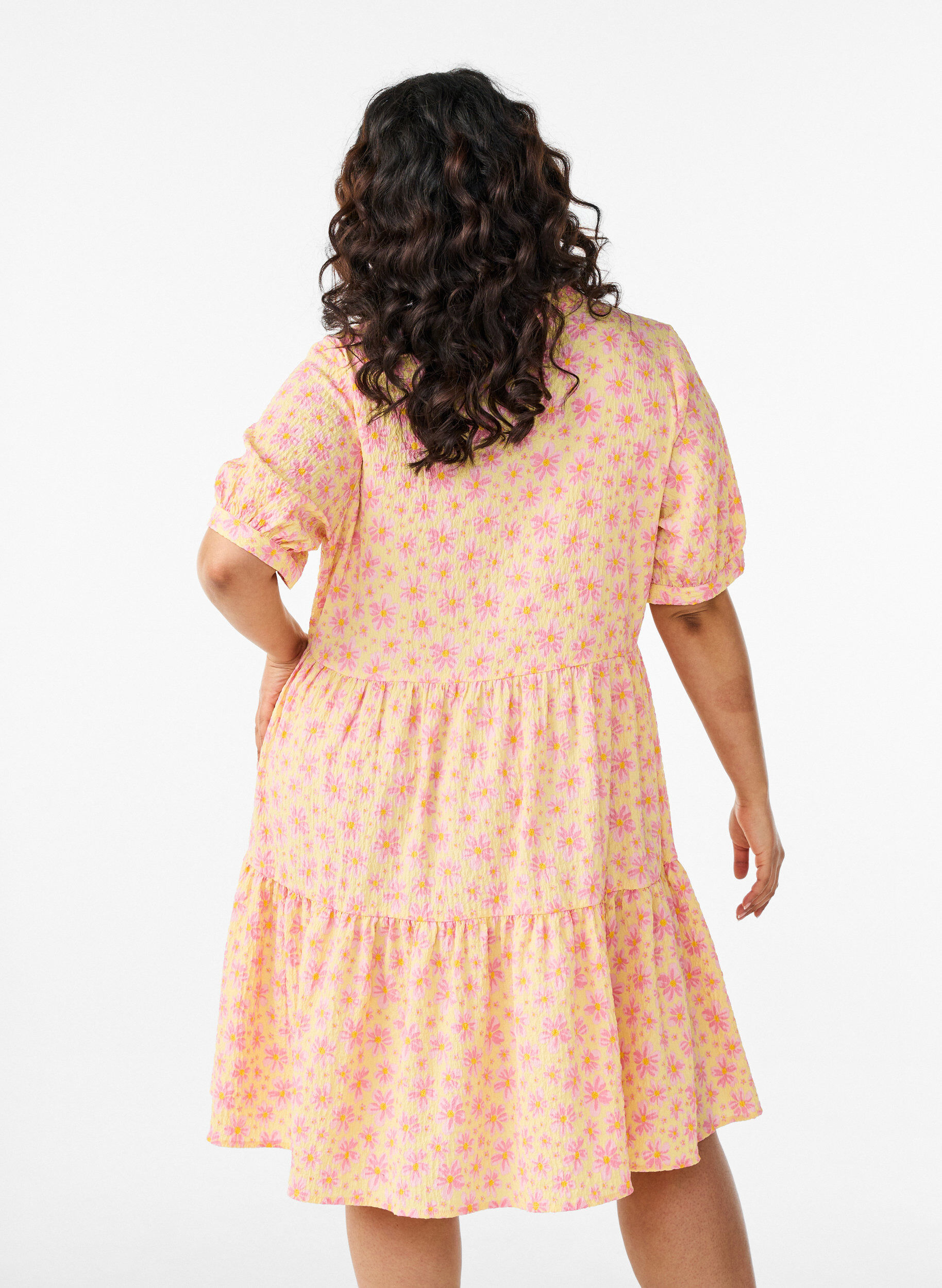 Zizzifashion Short A-line dress, Yellow, Model image number 2