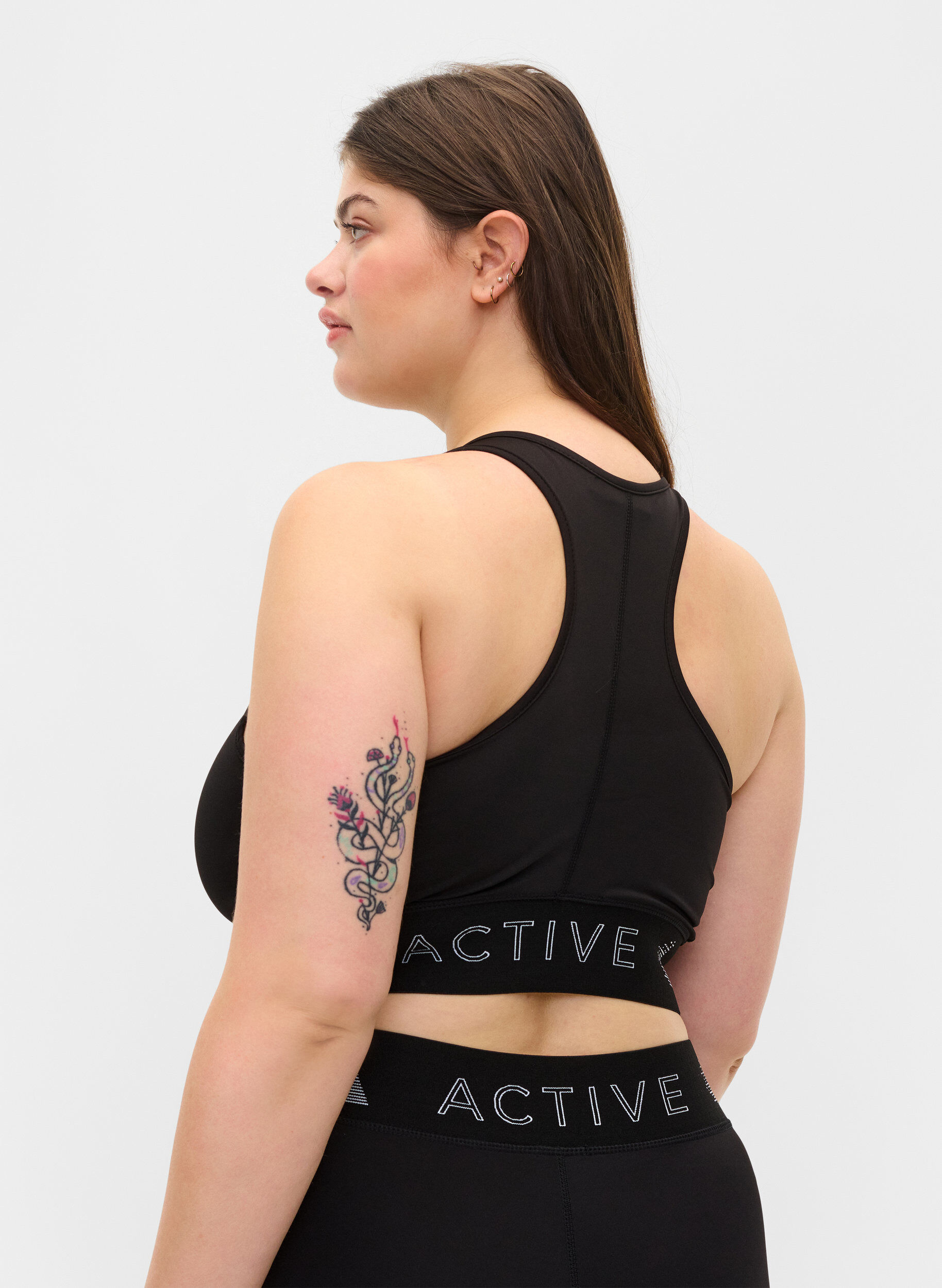 Zizzifashion Sports bra with text print, Black, Model image number 1