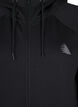 Hooded sweat cardigan with pockets, Black, Packshot image number 2