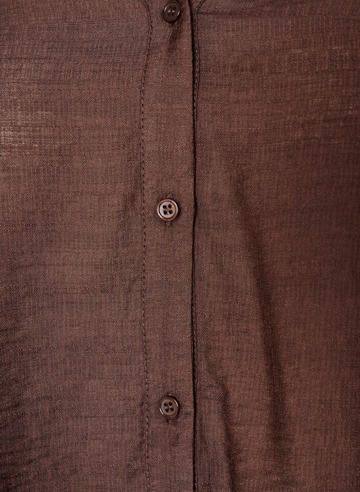 Viscose shirt with embroidered sleeves, Brown, Packshot image number 2