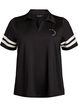 Sporty polo shirt with stripe details, Black, Packshot image number 0