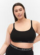 Cotton bra top with adjustable straps, Black, Model image number 0