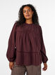 Blouse with embroidery and eyelet embroidery trim, Dark Bordeaux, Model image number 0