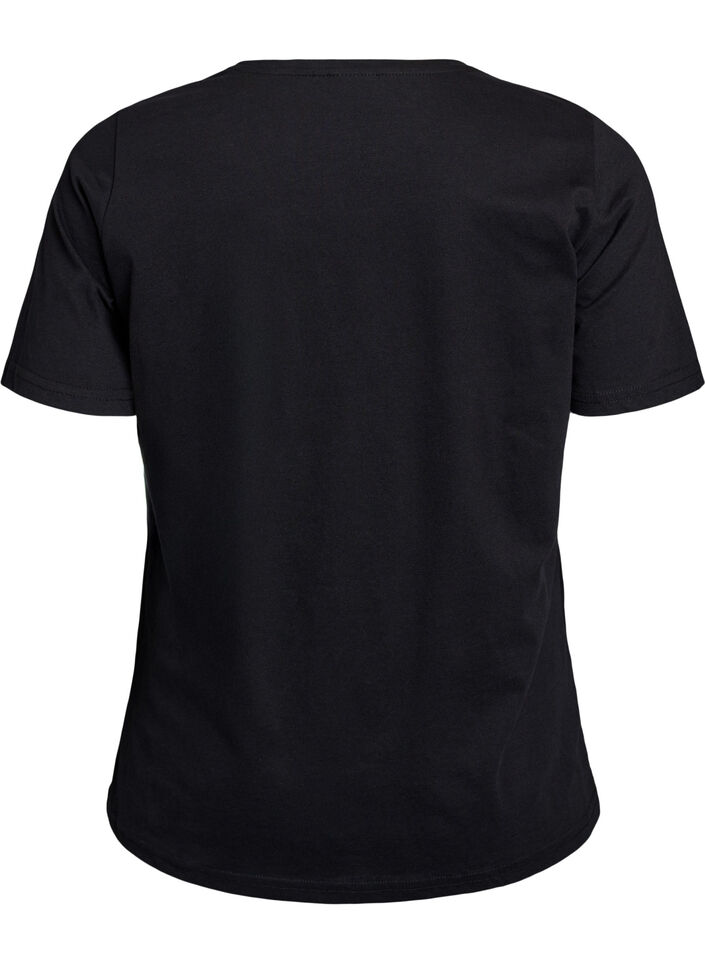 T-shirt with motif, Black, Packshot image number 1