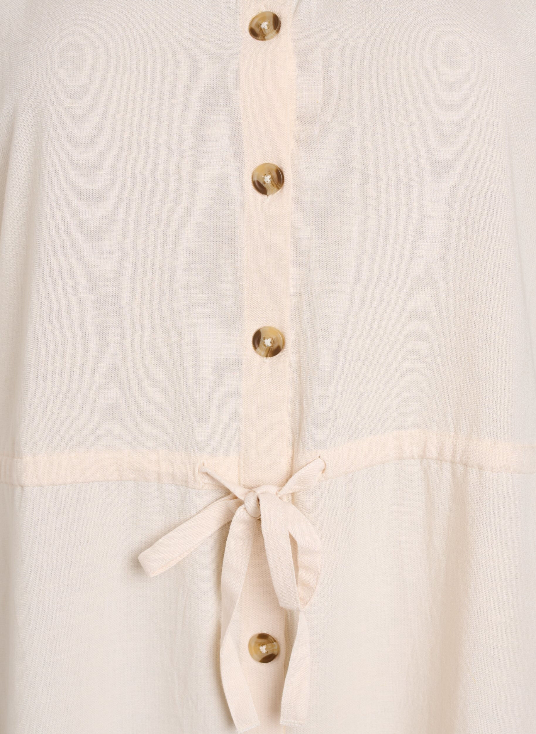 Zizzifashion Maxi dress with buttons and tie belt, Vanilla, Packshot image number 2