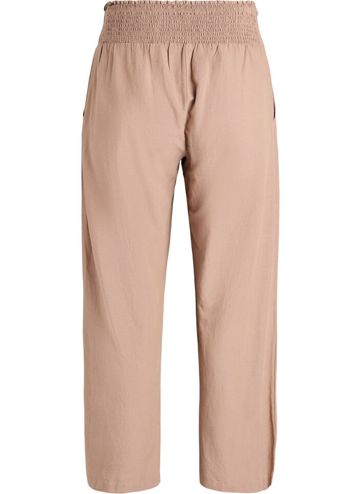 Smock pants with linen, Brown, Packshot image number 1