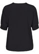 Short-sleeved viscose blouse, Black, Packshot image number 1