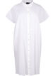 Long shirt in cotton blend with linen, White, Packshot image number 0