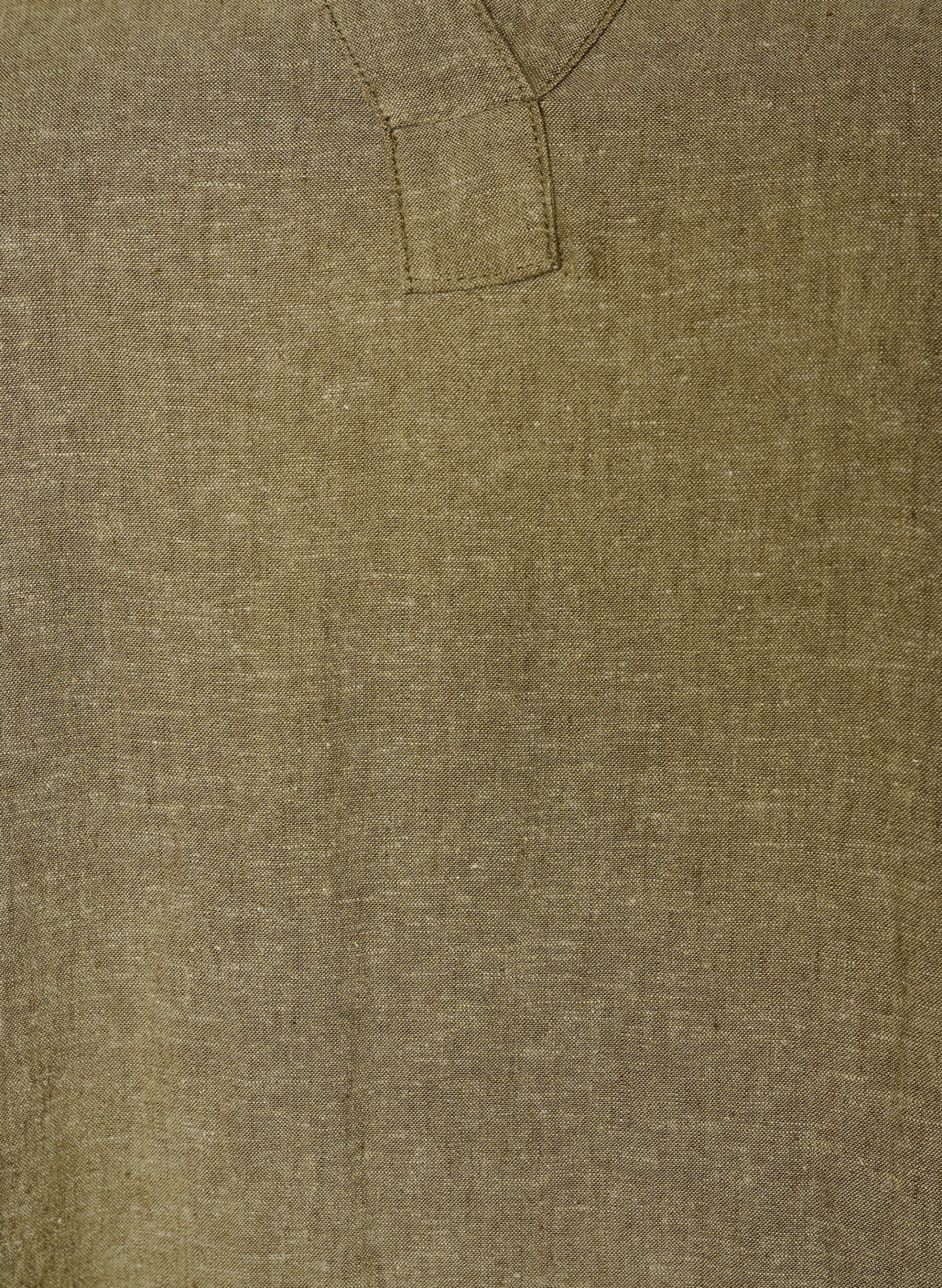 Zizzifashion Midi dress in linen and viscose with 1/2 sleeves, Green, Packshot image number 2