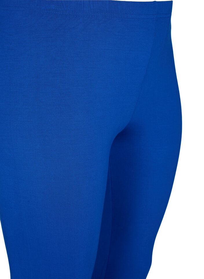Basic 3/4-length viscose leggings, Blue, Packshot image number 2