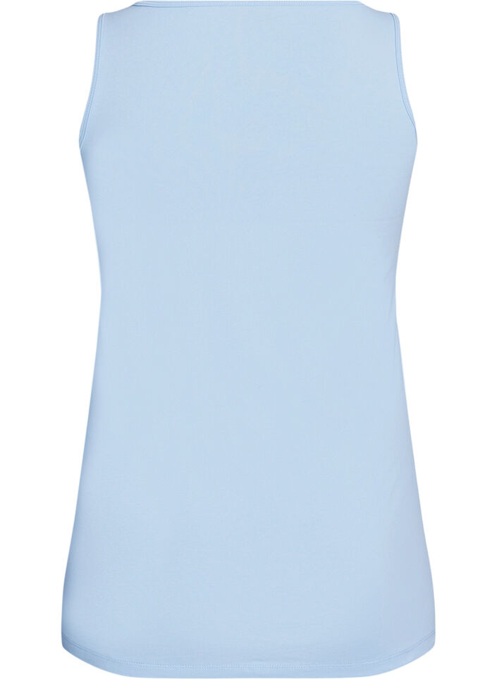 Solid color basic top in cotton, Light Blue, Packshot image number 1