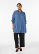 Long shirt with floral print, Blue, Model image number 1