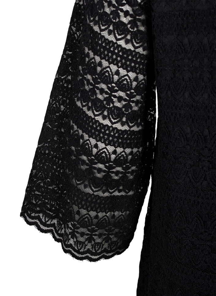 Lace dress with 3/4 sleeves, Black, Packshot image number 3