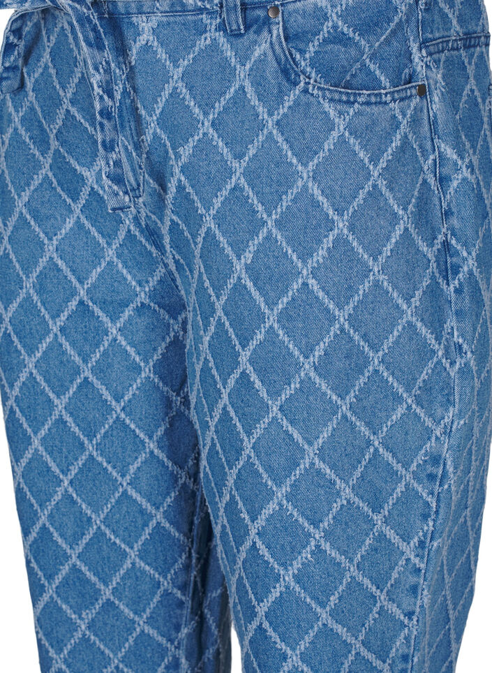 Cropped Mille jeans with destroy pattern, Blue Denim, Packshot image number 2