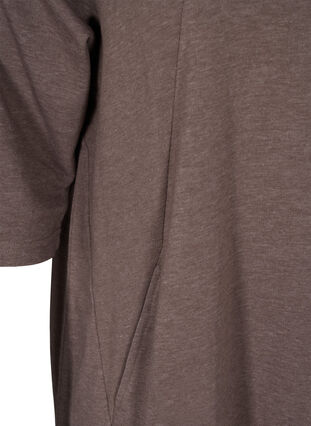 Promotional item - Cotton sweater dress with pockets and 3/4-length sleeves, Iron Melange, Packshot image number 3