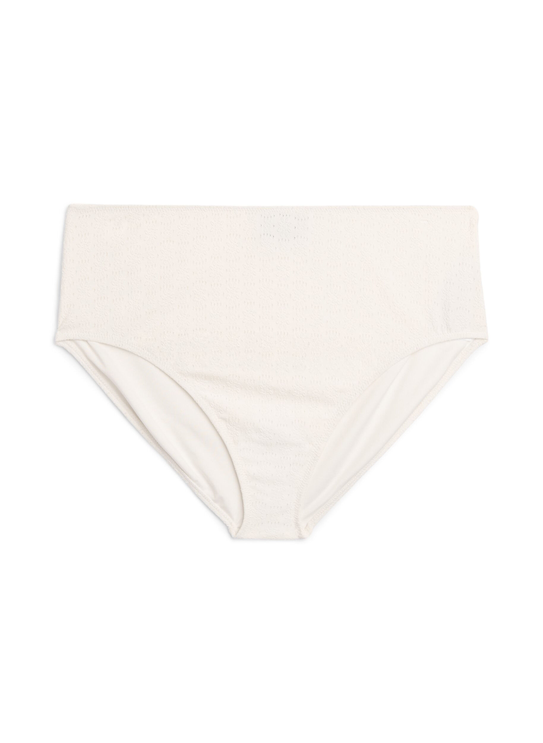 Zizzifashion Bikini bottoms with a textured pattern and regular waist, White, Packshot image number 0