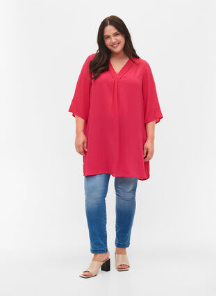 Viscose tunic with 3/4 sleeves, Love Potion, Model image number 2