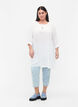 Viscose tunic with 3/4 sleeves, White, Model image number 1