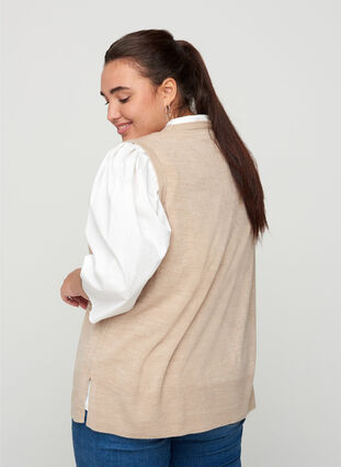 Knitted vest with slits, Nomad Mel., Model image number 1