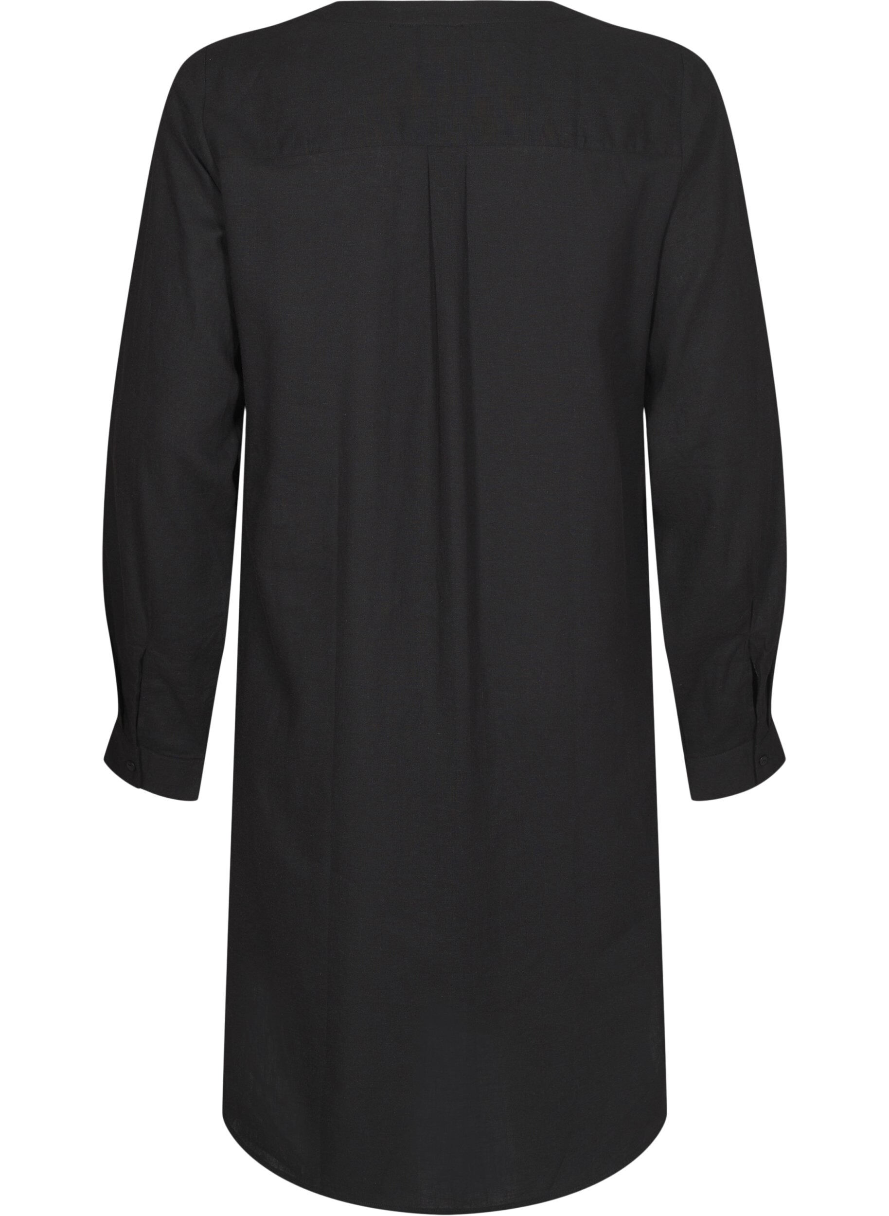 ZizzifashionLong shirt in linen and viscose, Black, Packshot image number 1