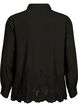 Viscose shirt with broderie anglaise, Black, Packshot image number 1