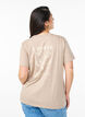 T-shirt with text print and round neck, Brown, Model image number 2