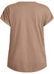 Short-sleeved cotton blend t-shirt, Brown, Packshot image number 1