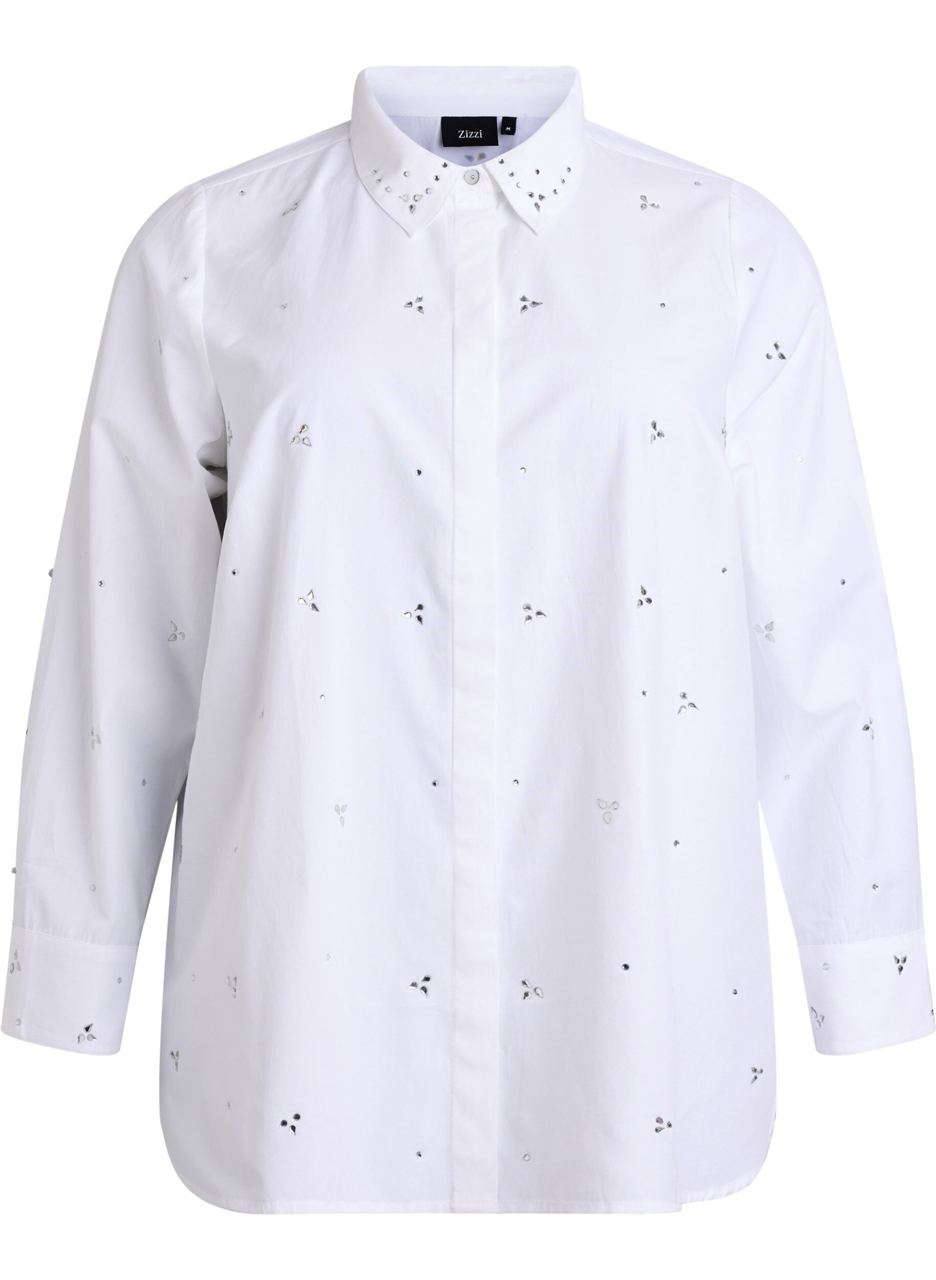 Shirt with rhinestones