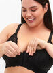 Lace bra with front closure, Black, Model image number 1